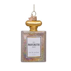 Vondels Glasornament Parfume Med Glimmer H10cm hos parfumerihamoghende.dk 
